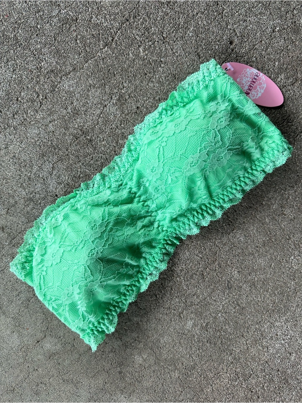 Anemone Green Lace Strapless Bralette